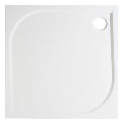 GoodHome Beloya Silver effect Mirror Universal Square Shower Enclosure & tray - Corner entry double sliding door (H)195cm (W)76cm (D)76cm