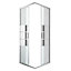 GoodHome Beloya Silver effect Square Shower Enclosure & tray - Corner entry double sliding door (H)195cm (W)76cm (D)76cm