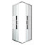 GoodHome Beloya Silver effect Square Shower Enclosure & tray - Corner entry double sliding door (H)195cm (W)80cm (D)80cm