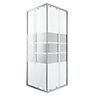 GoodHome Beloya Silver effect Square Shower Enclosure & tray - Corner entry double sliding door (H)195cm (W)80cm (D)80cm