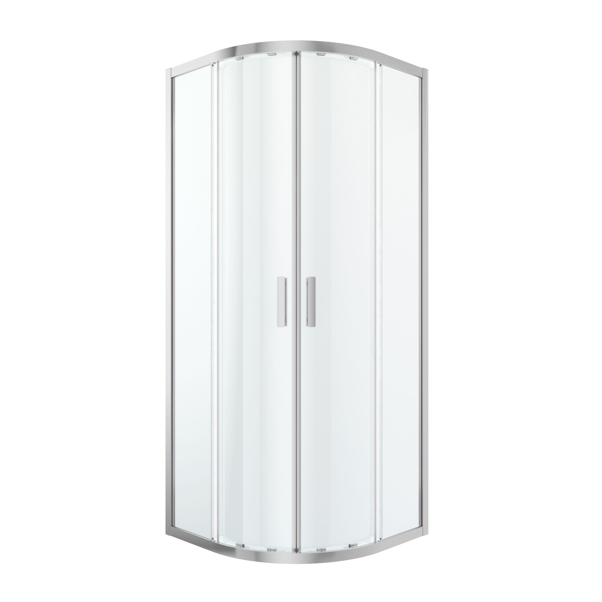 GoodHome Beloya Silver effect Universal Quadrant Shower Enclosure & tray - Corner entry double sliding door (H)195cm (W)80cm (D)80cm