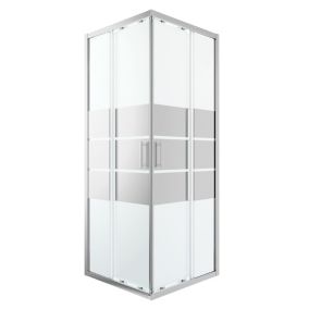 GoodHome Beloya Square Shower Enclosure & tray with Corner entry double sliding door (W)760mm (D)760mm
