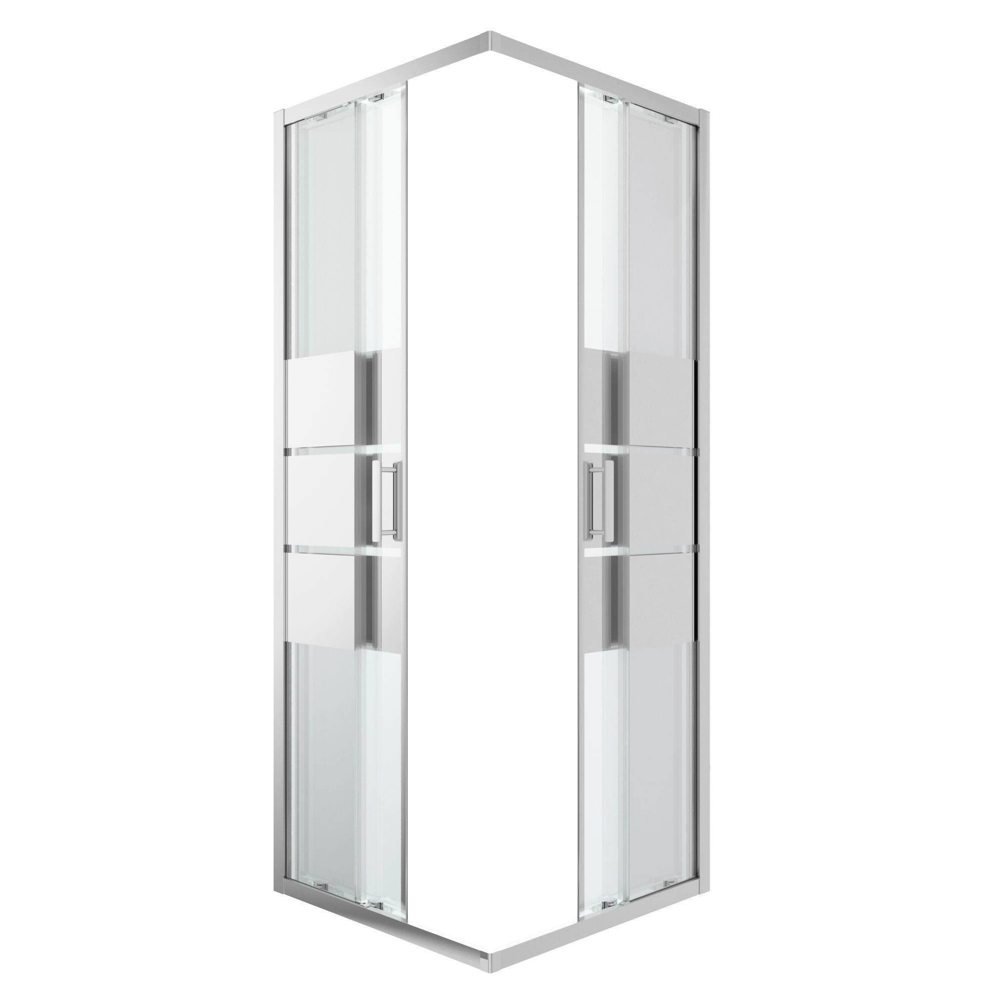 GoodHome Beloya Square Shower enclosure with Corner entry double sliding door (W)760mm (D)760mm