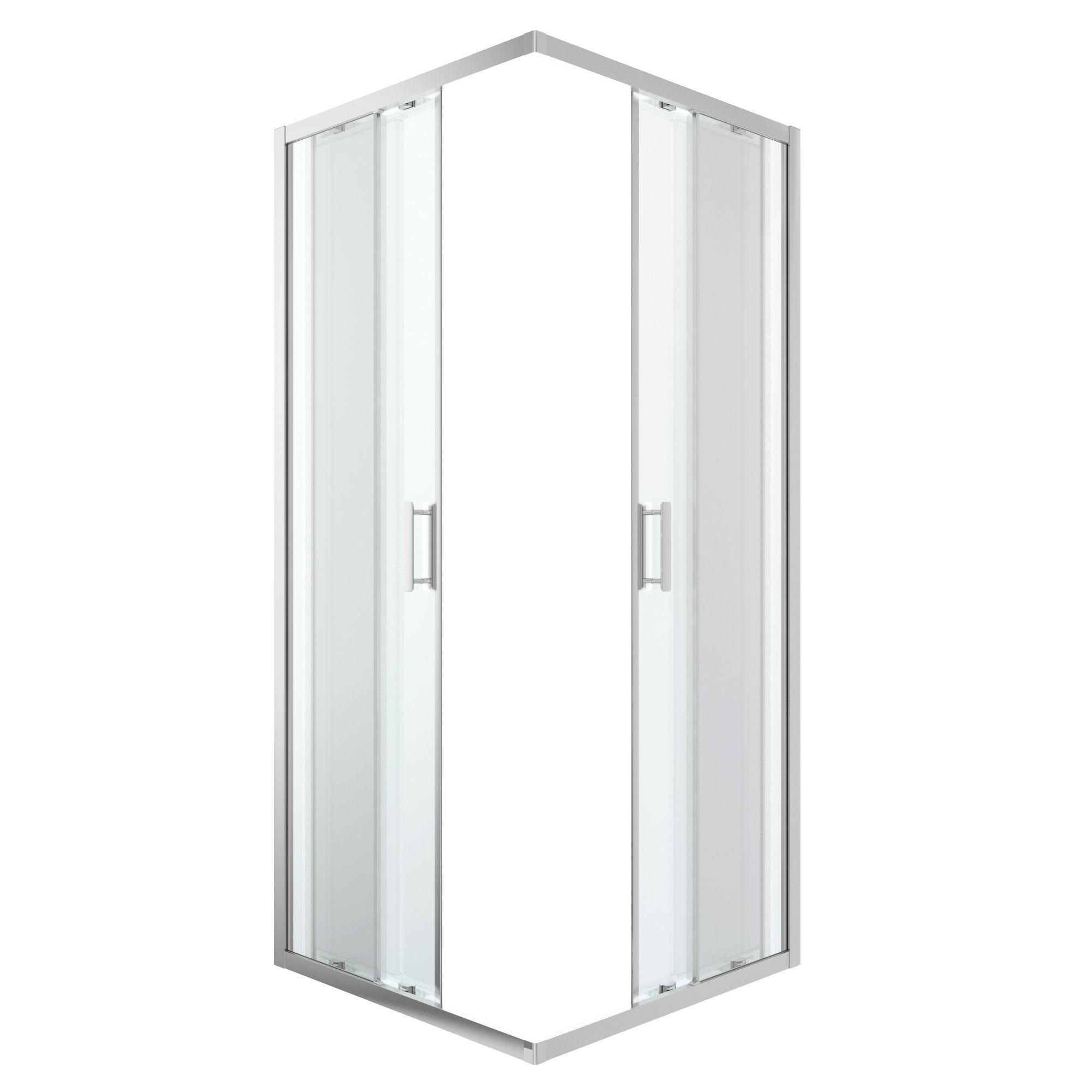 GoodHome Beloya Square Shower enclosure with Corner entry double sliding door (W)900mm (D)900mm