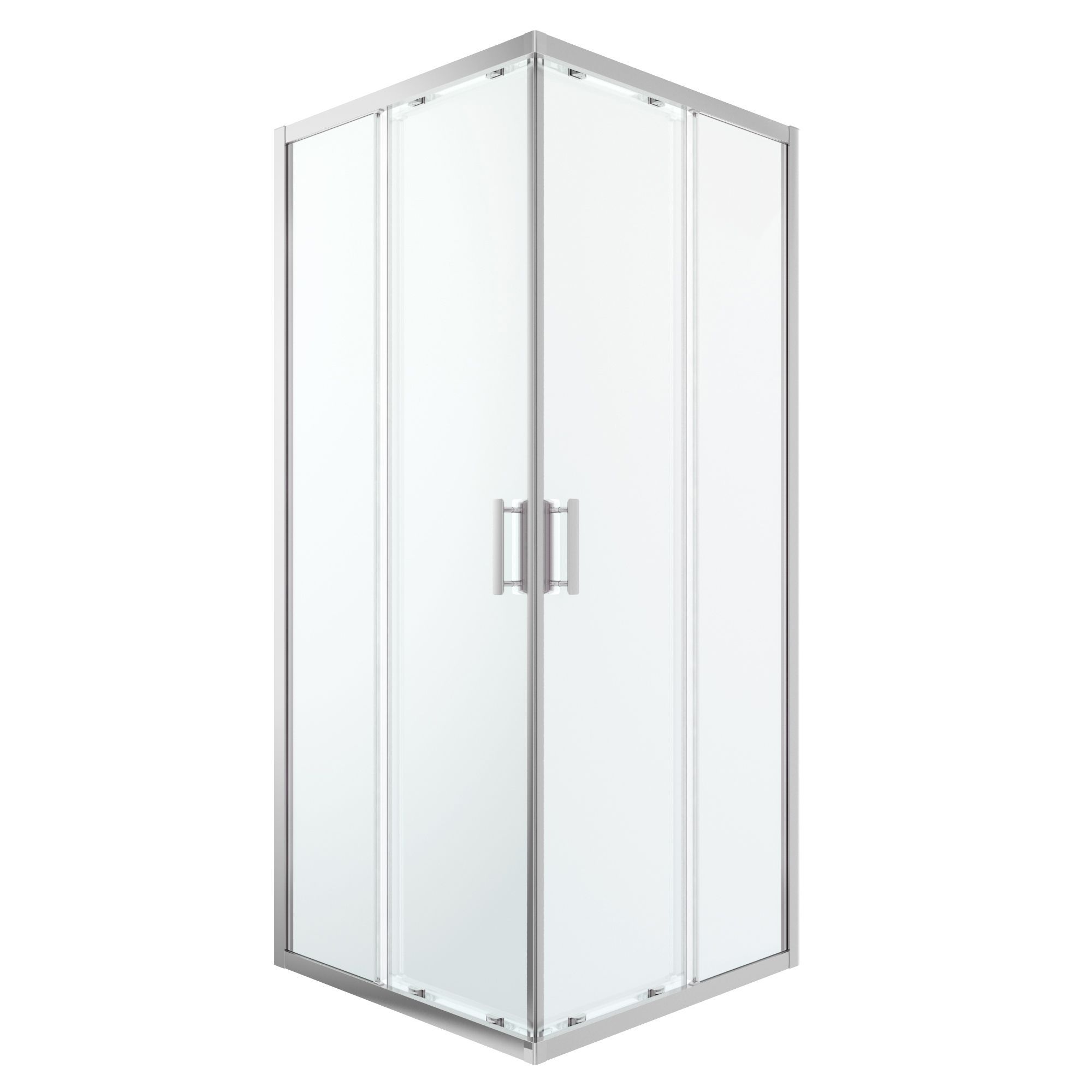 GoodHome Beloya Square Shower enclosure with Corner entry double sliding door (W)900mm (D)900mm
