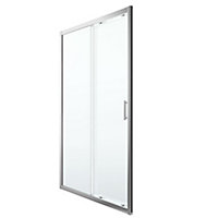 GoodHome Beloya Transparent Argenté Silver effect 2 panel Sliding Shower Door 195cm(H) x 120cm(W)