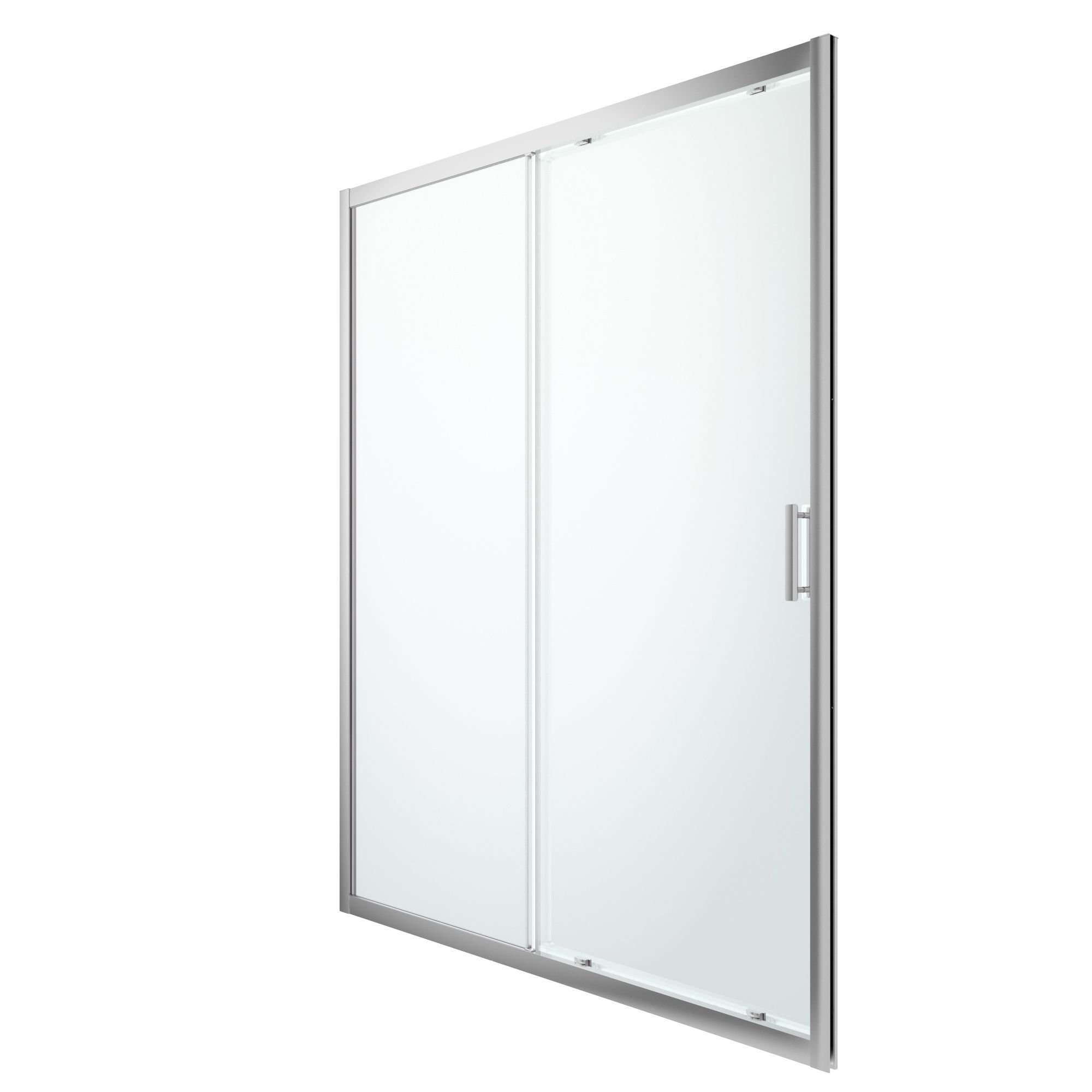 GoodHome Beloya Transparent Argenté Silver effect 2 panel Sliding