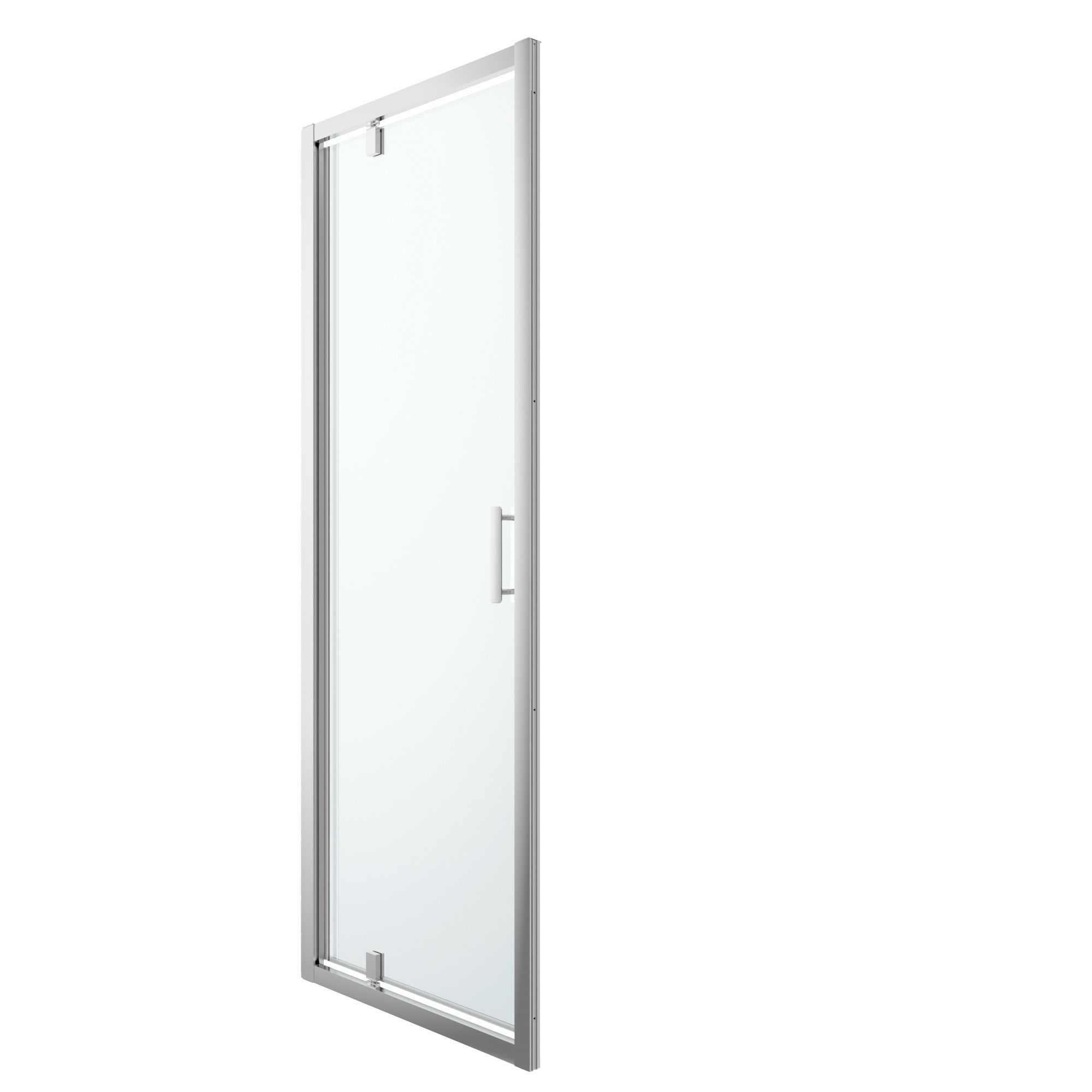 GoodHome Beloya Transparent Silver effect Pivot Shower Door 195cm(H) x