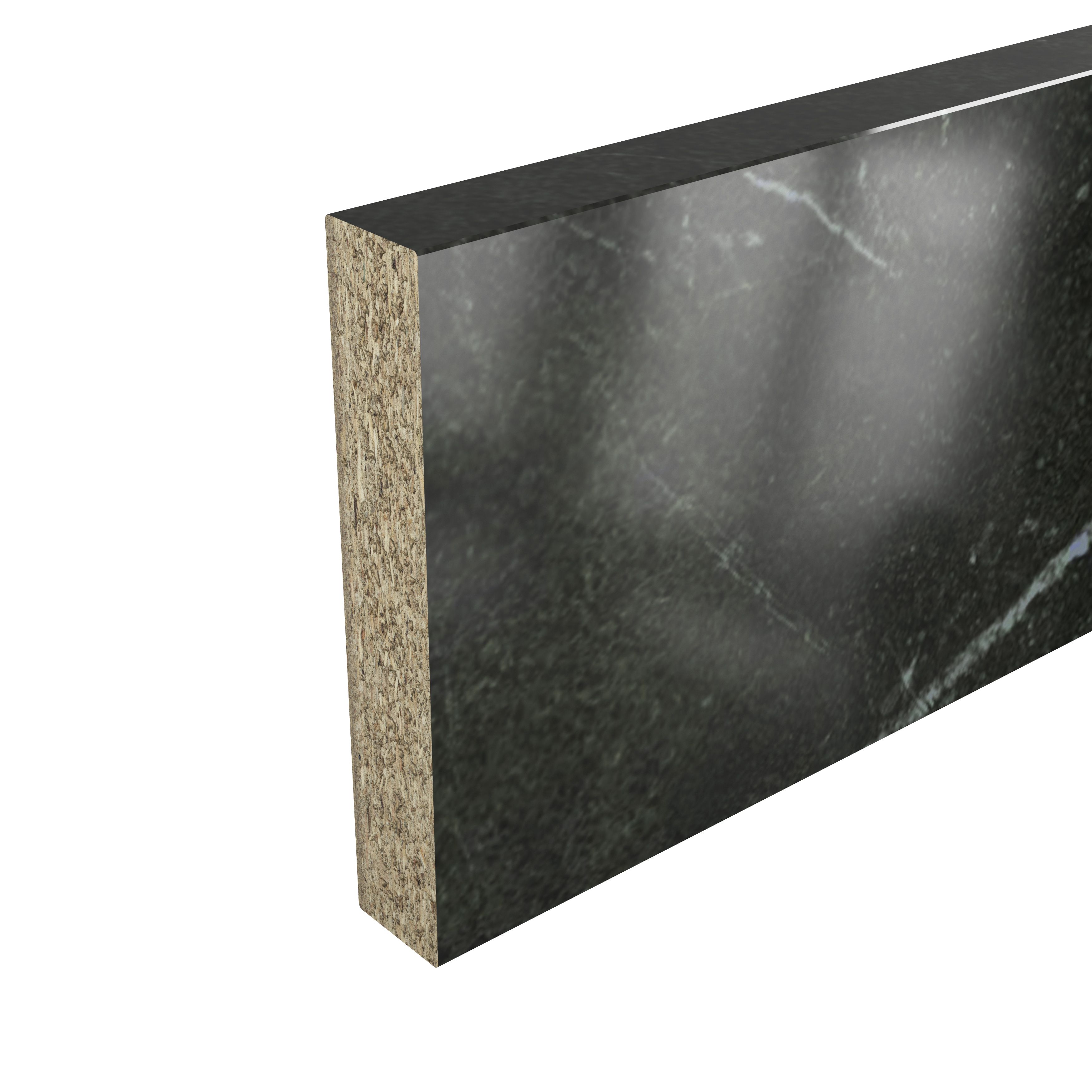 GoodHome Berberis Black Granite effect Laminate & particle board