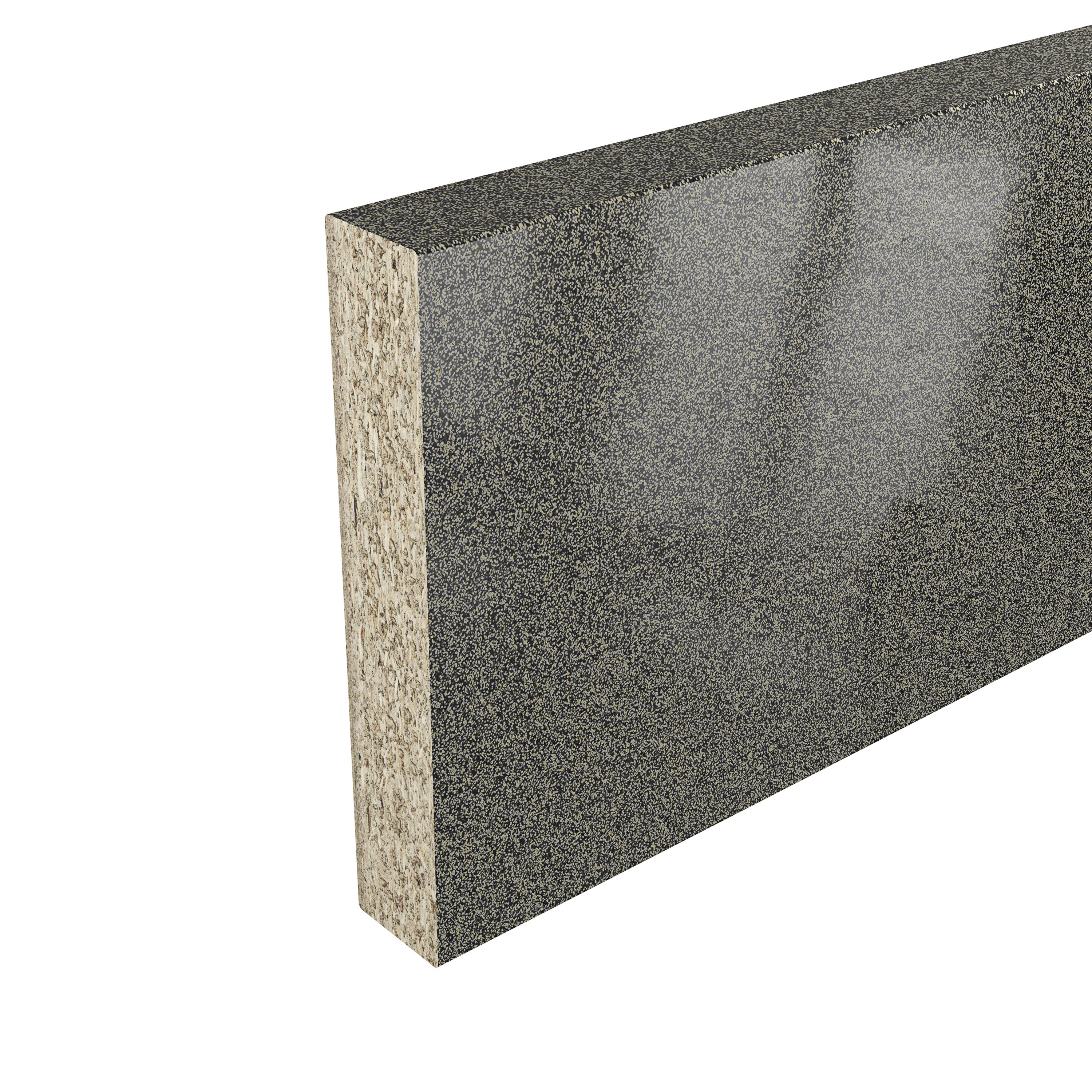 GoodHome Berberis Gloss Grey Glitter effect Laminate & particle board