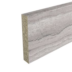 GoodHome Berberis Grey Travertine effect Laminate & particle board Upstand (L)3000mm