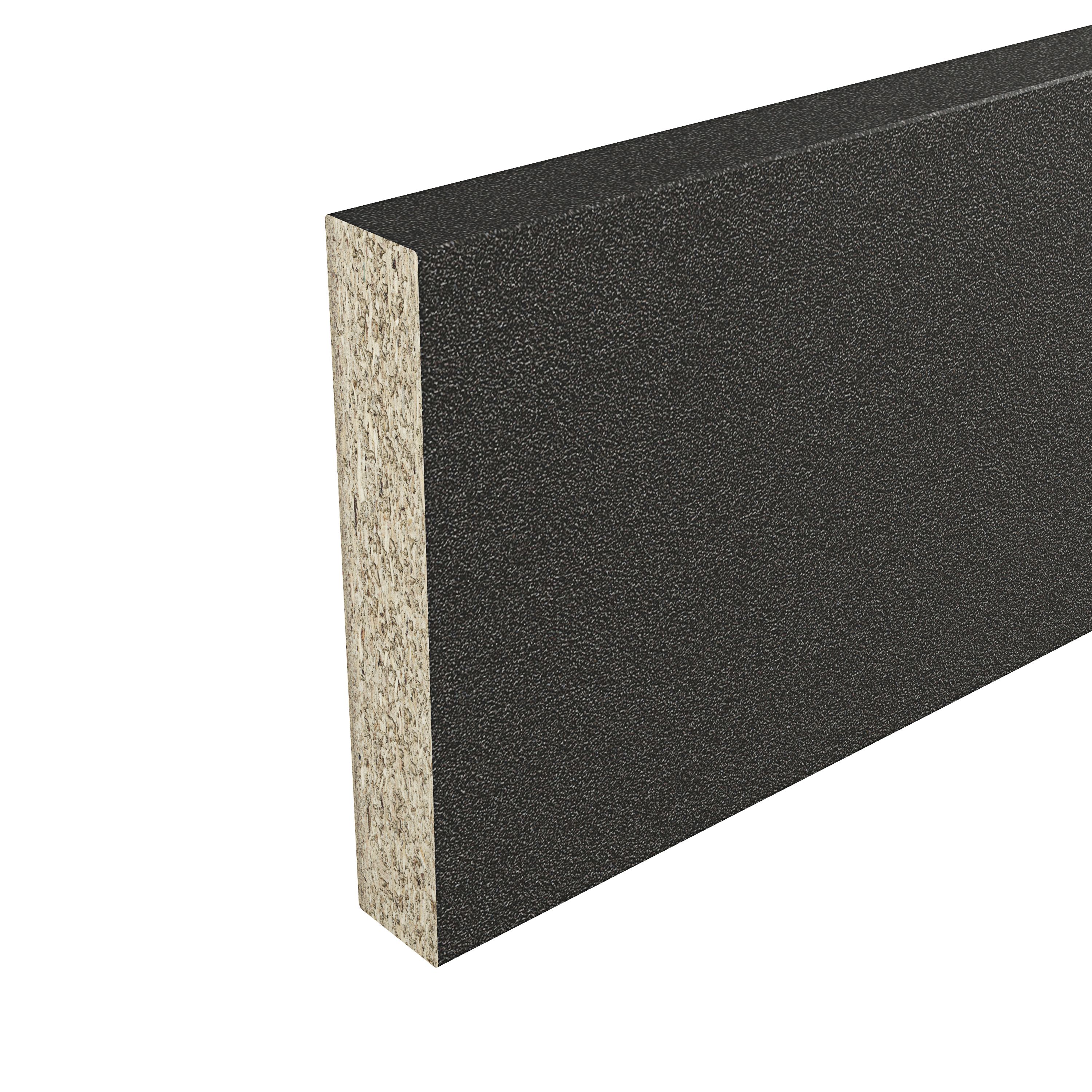 GoodHome Berberis Super matt Anthracite Zinc effect Laminate Upstand (L)3000mm
