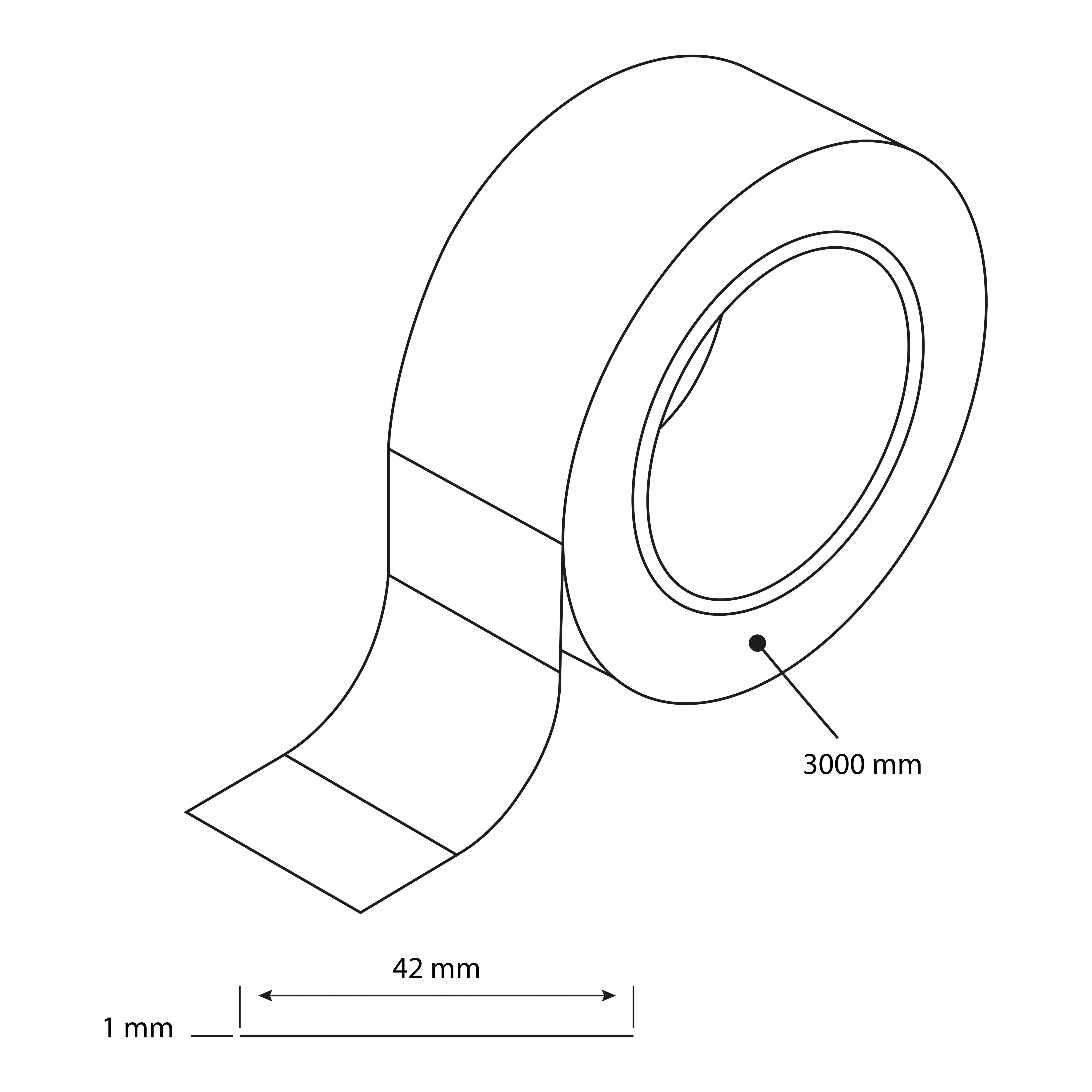 GoodHome Berberis Travertine effect Grey Worktop edging tape, (L)3m (W)42mm