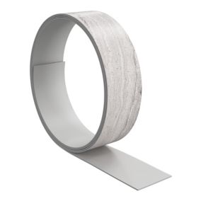 GoodHome Berberis Travertine effect Grey Worktop edging tape, (L)3m (W)42mm