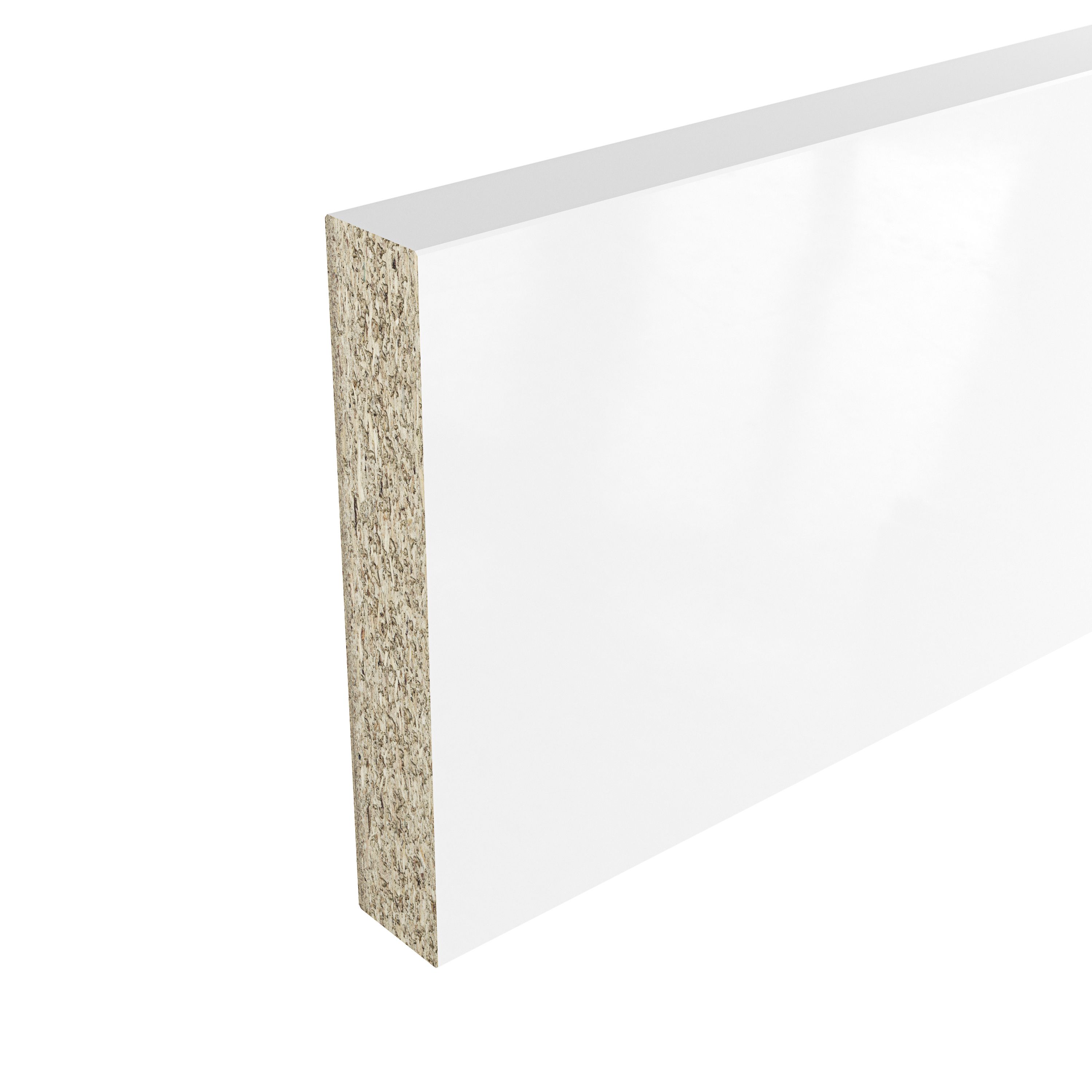 GoodHome Berberis White Laminate & particle board Upstand (L)3000mm