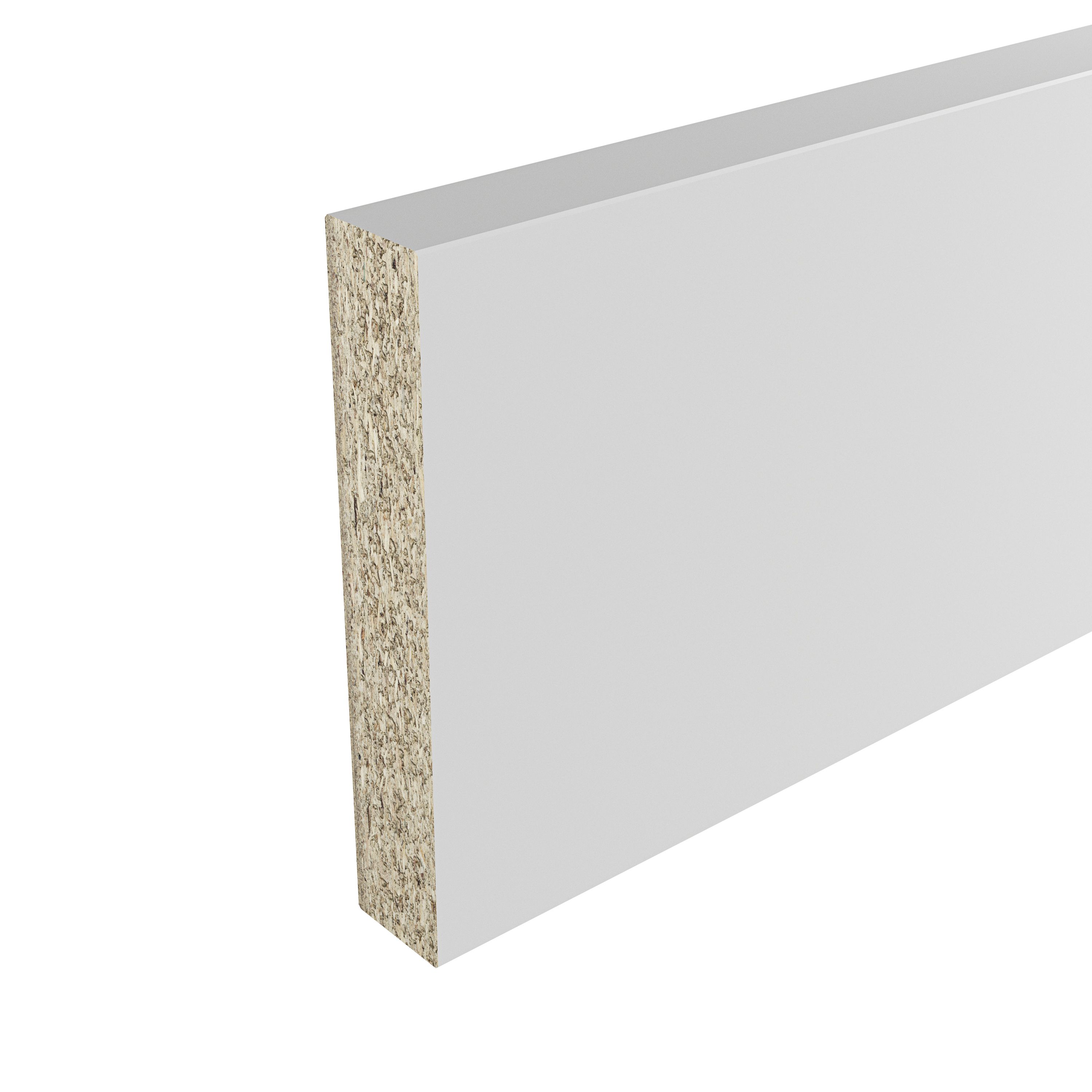 GoodHome Berberis White Laminate & particle board Upstand (L)3000mm