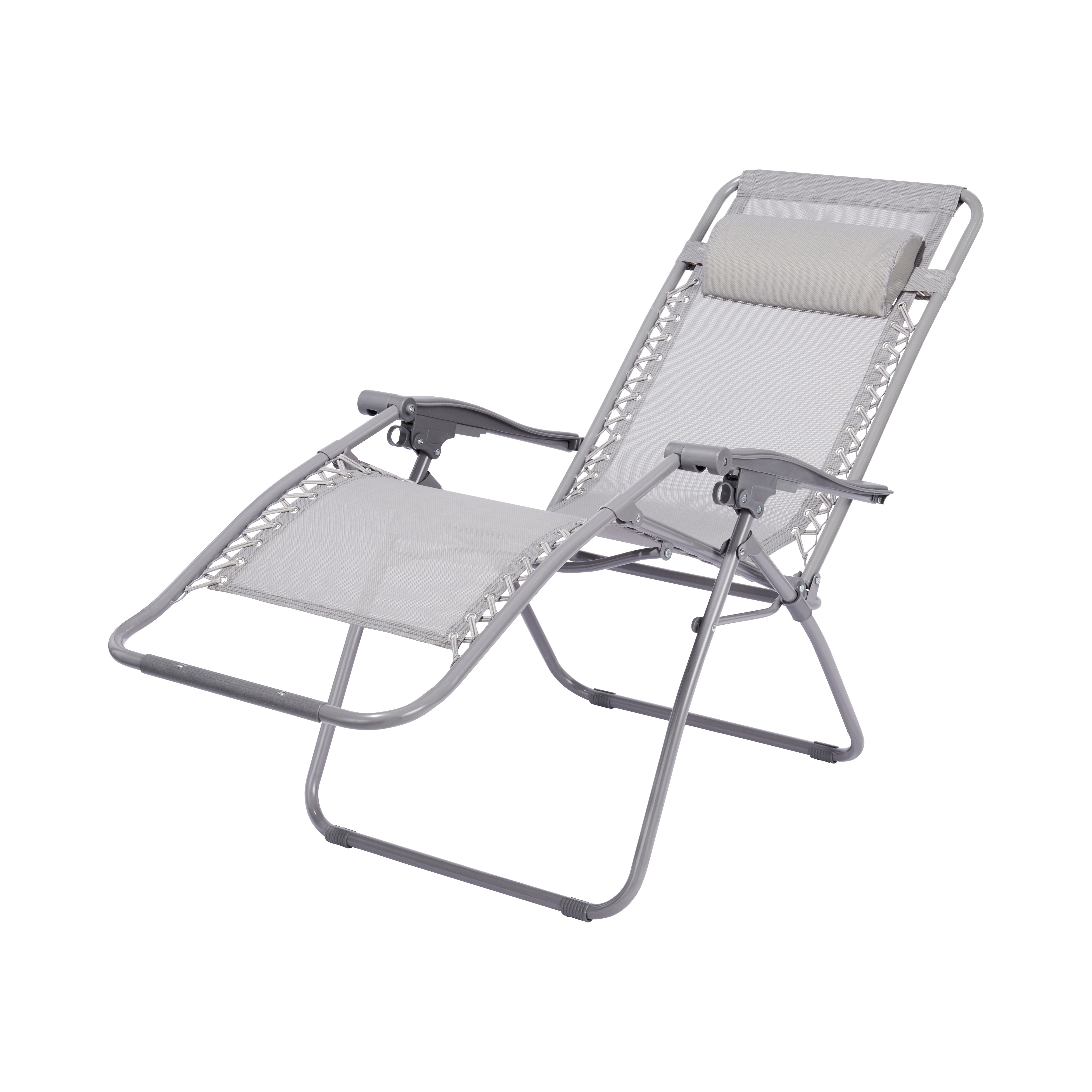 GoodHome Bergama Grey Metal Sun lounger DIY at B Q