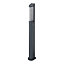 GoodHome Bevel Contemporary Anthracite Mains-powered 1 lamp Integrated LED Outdoor Post light (H)870mm