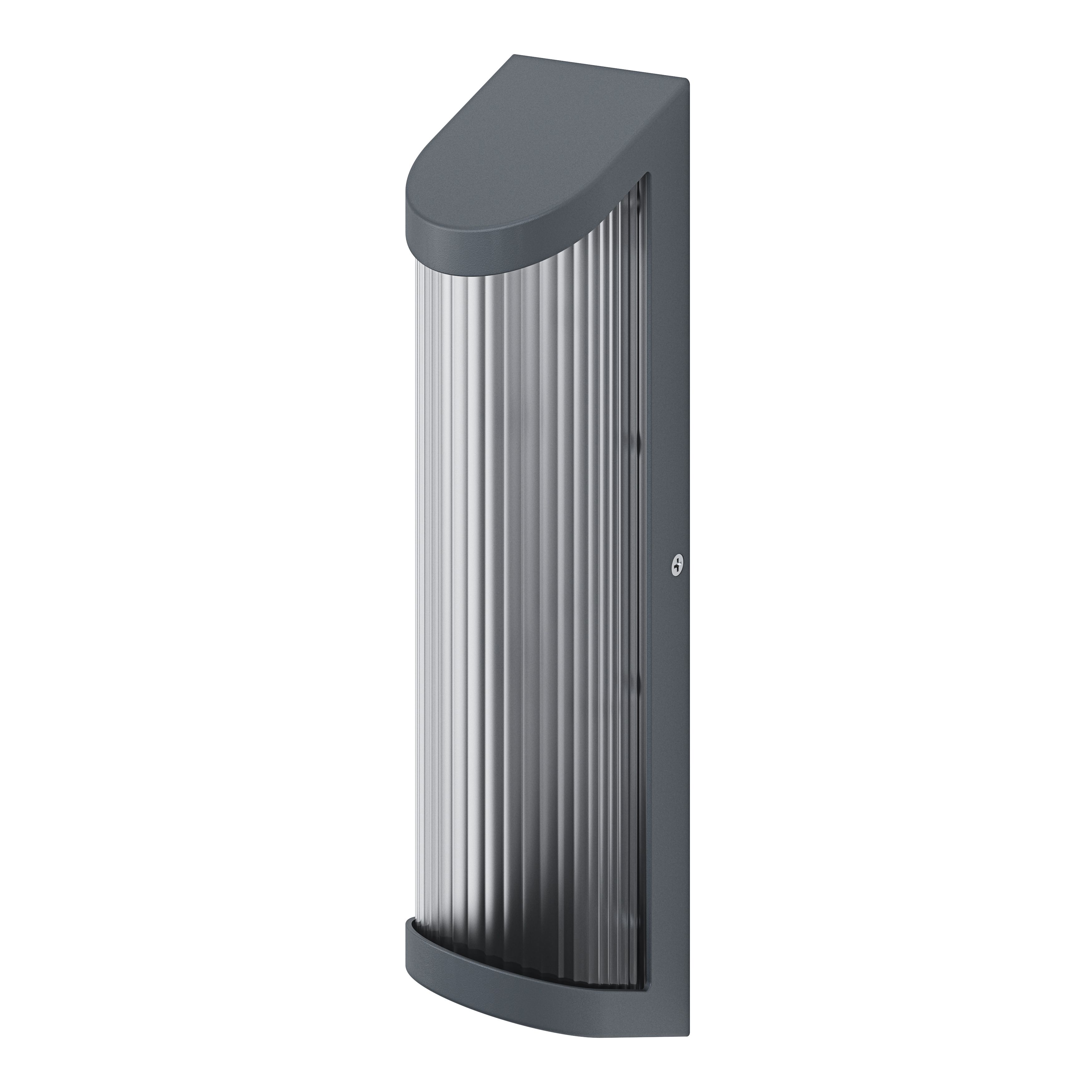 GoodHome Bevel Fixed Matt Anthracite Mains-powered Integrated LED Outdoor Contemporary Wall light 520lm