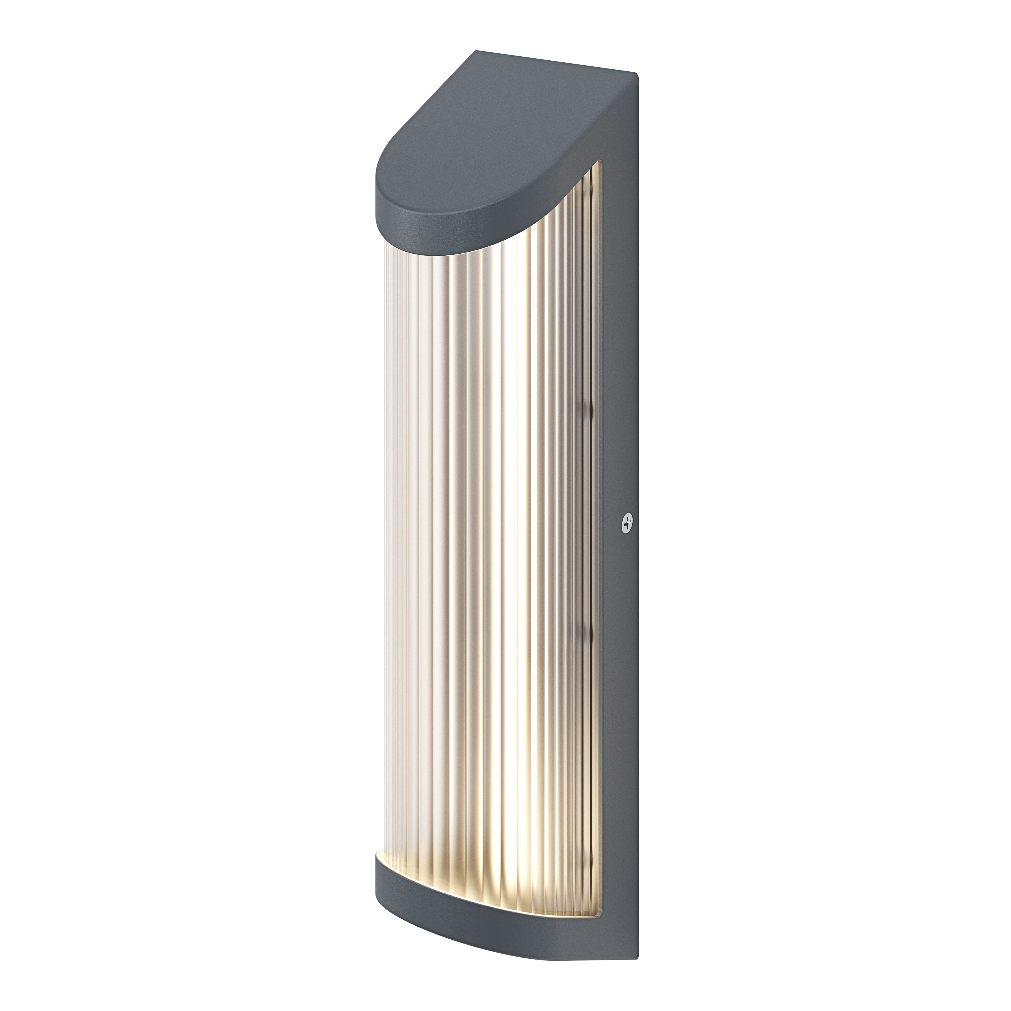 GoodHome Bevel Fixed Matt Anthracite Mains-powered Integrated LED Outdoor Contemporary Wall light 520lm