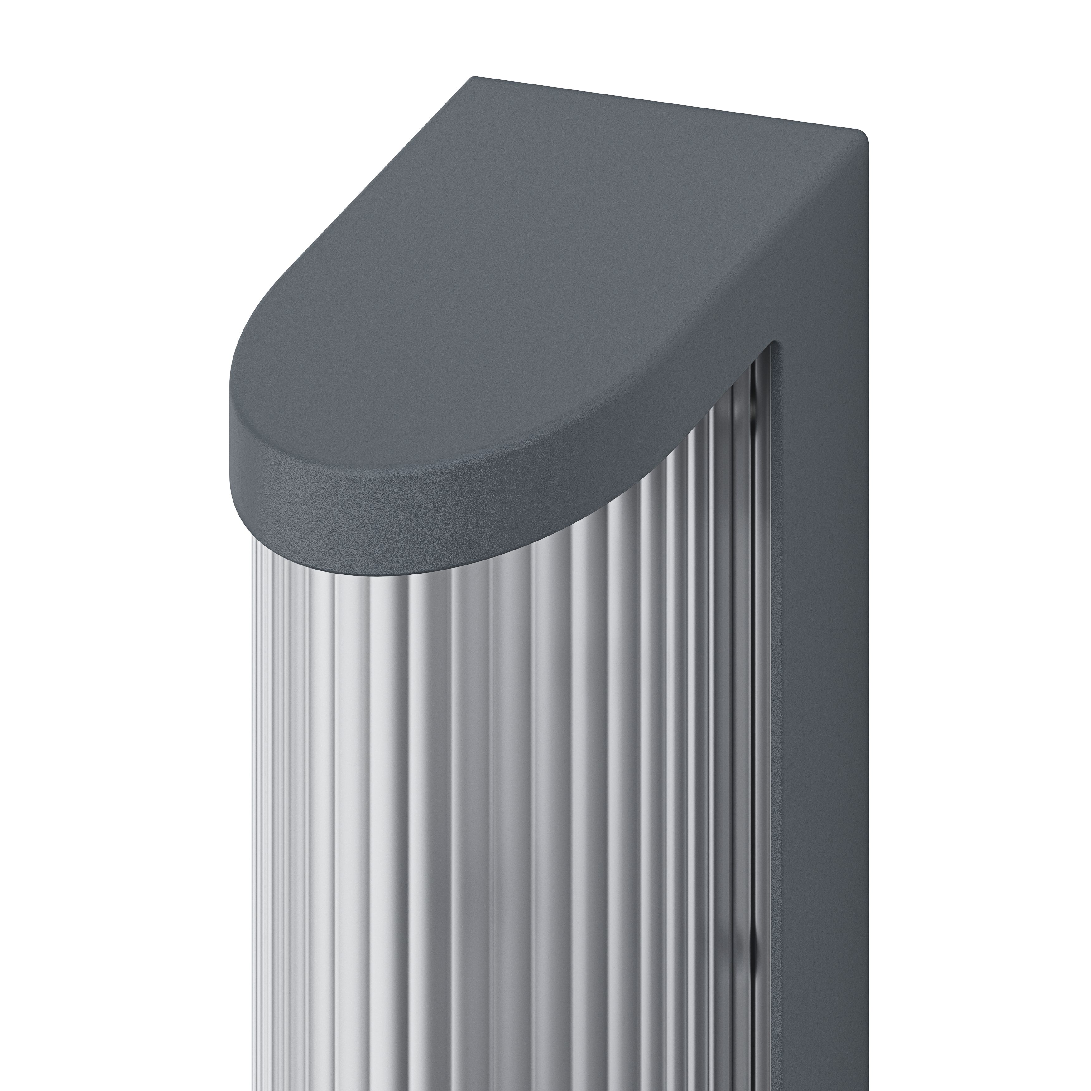GoodHome Bevel Fixed Matt Anthracite Mains-powered Integrated LED Outdoor Contemporary Wall light 520lm