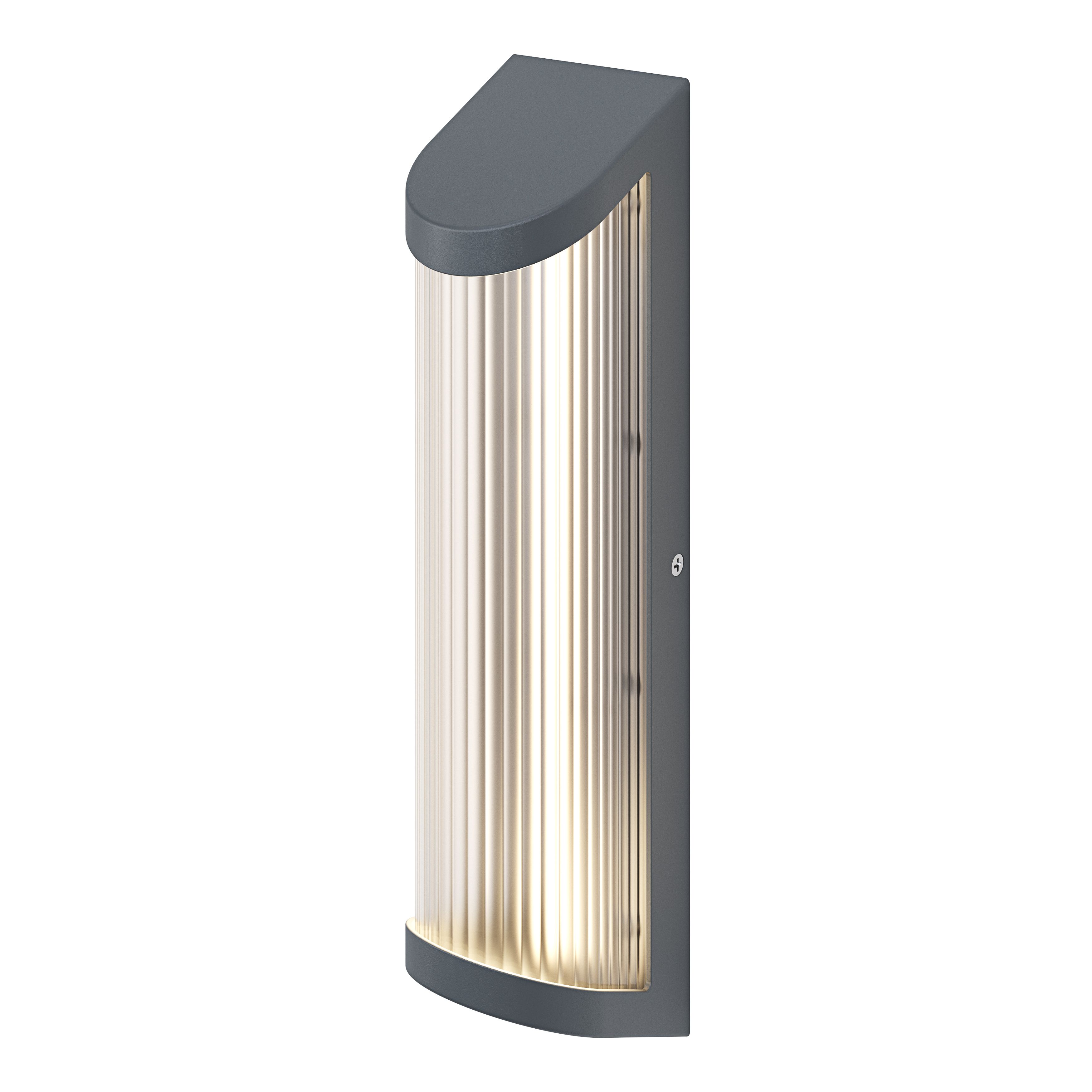 GoodHome Bevel Matt Anthracite Mains-powered Integrated LED Outdoor Contemporary Wall light 520lm