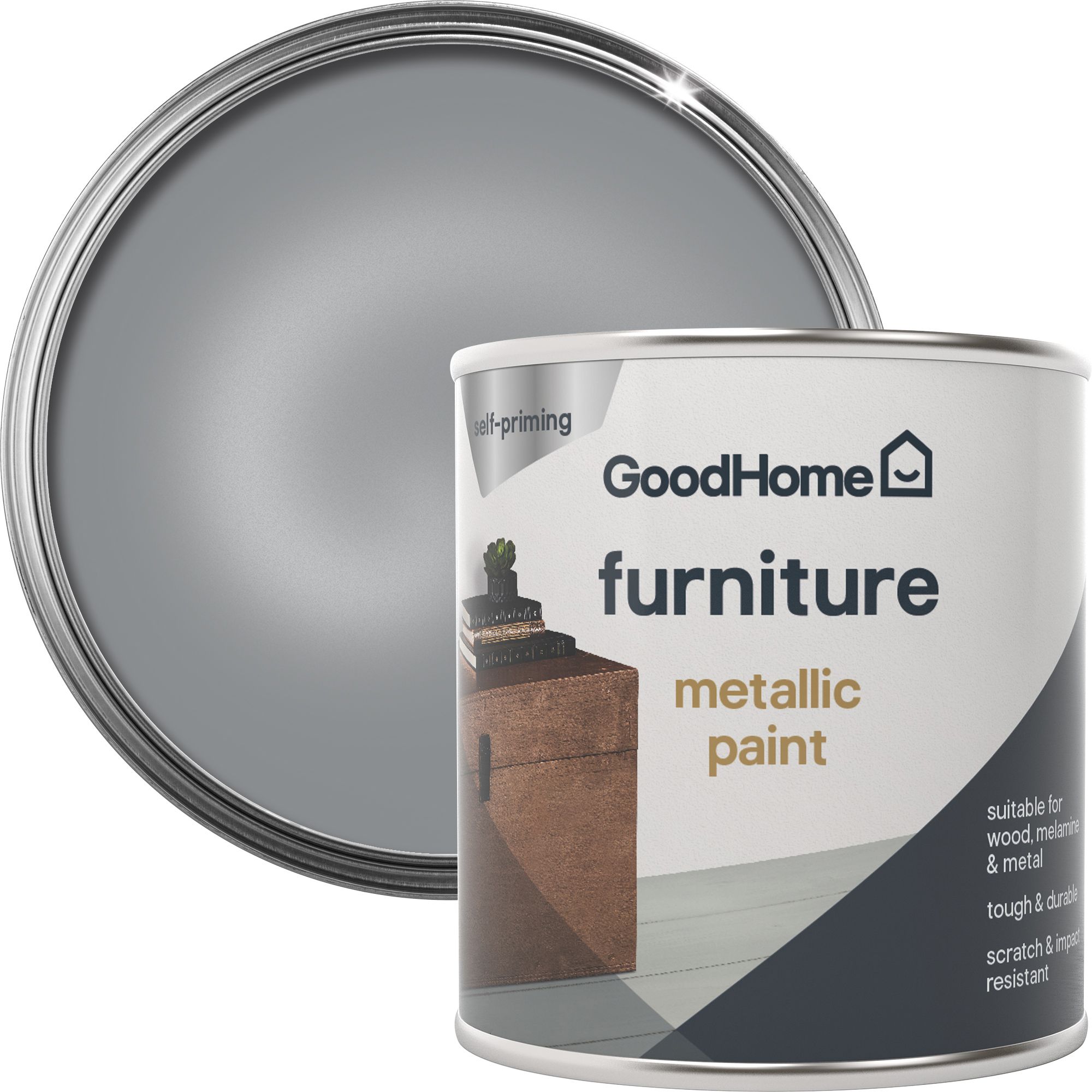 GoodHome Beverly hills Metallic effect Furniture paint, 125ml