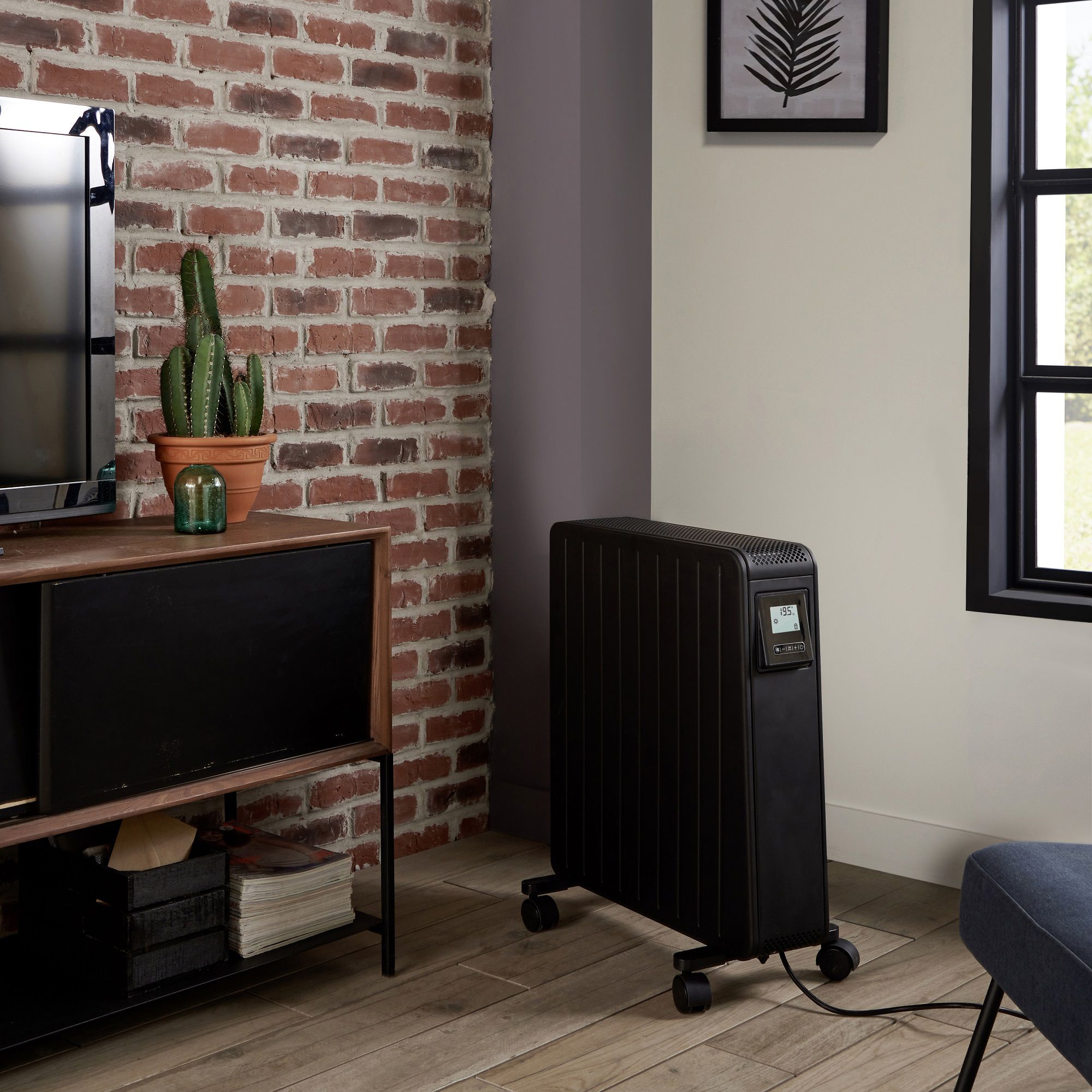 GoodHome Black 2400W Oil-free radiator