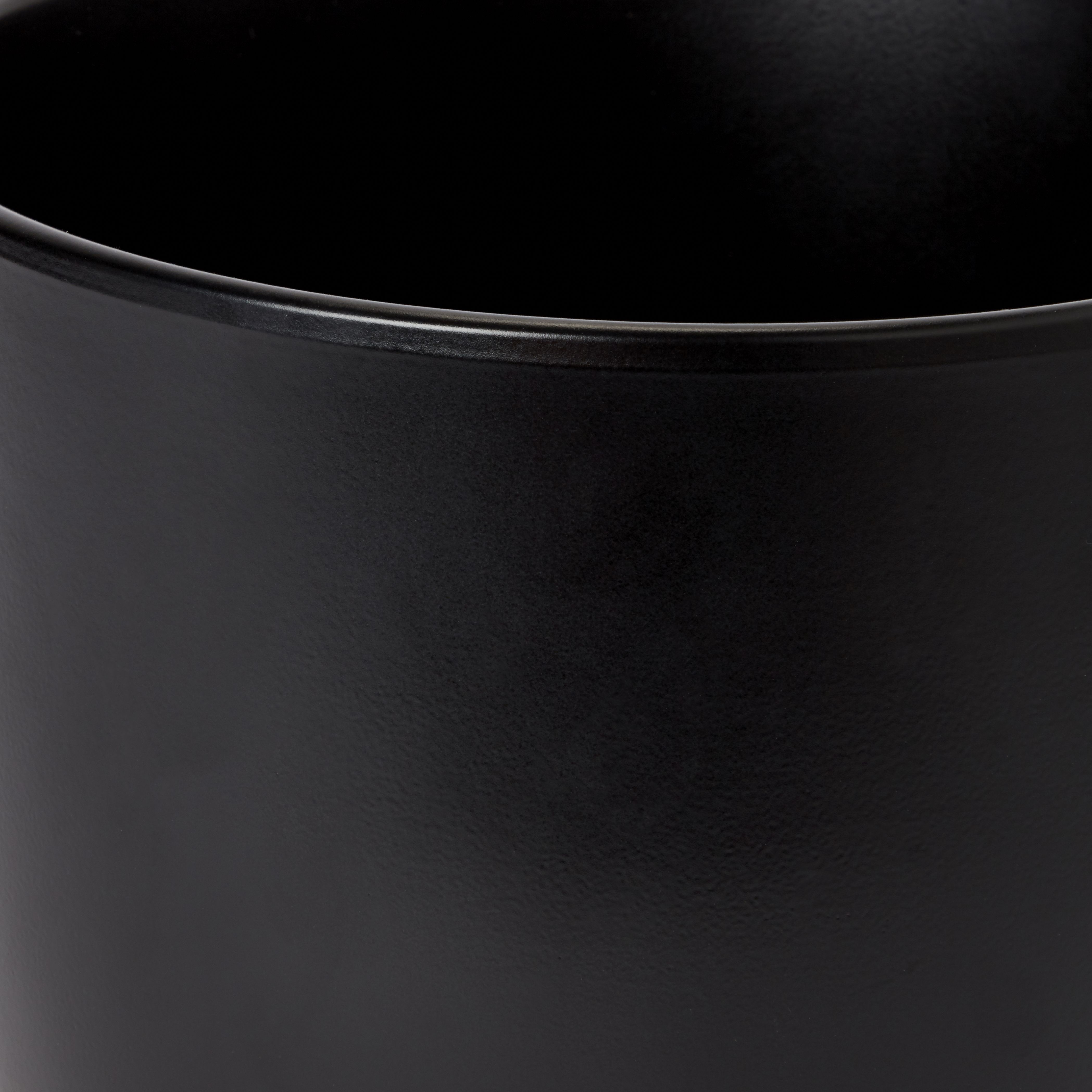 GoodHome Black Ceramic Circular Plant pot (Dia) 21.5cm, (H)20.5cm, 5.3L