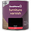 GoodHome Black Gloss Multi-surface Furniture Wood varnish, 250ml