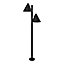 GoodHome Black Mains-powered 2 lamp Integrated LED Outdoor Post light (H)1100mm