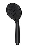 GoodHome Black Matt 3-spray pattern Fixed Shower head, 255.5mm
