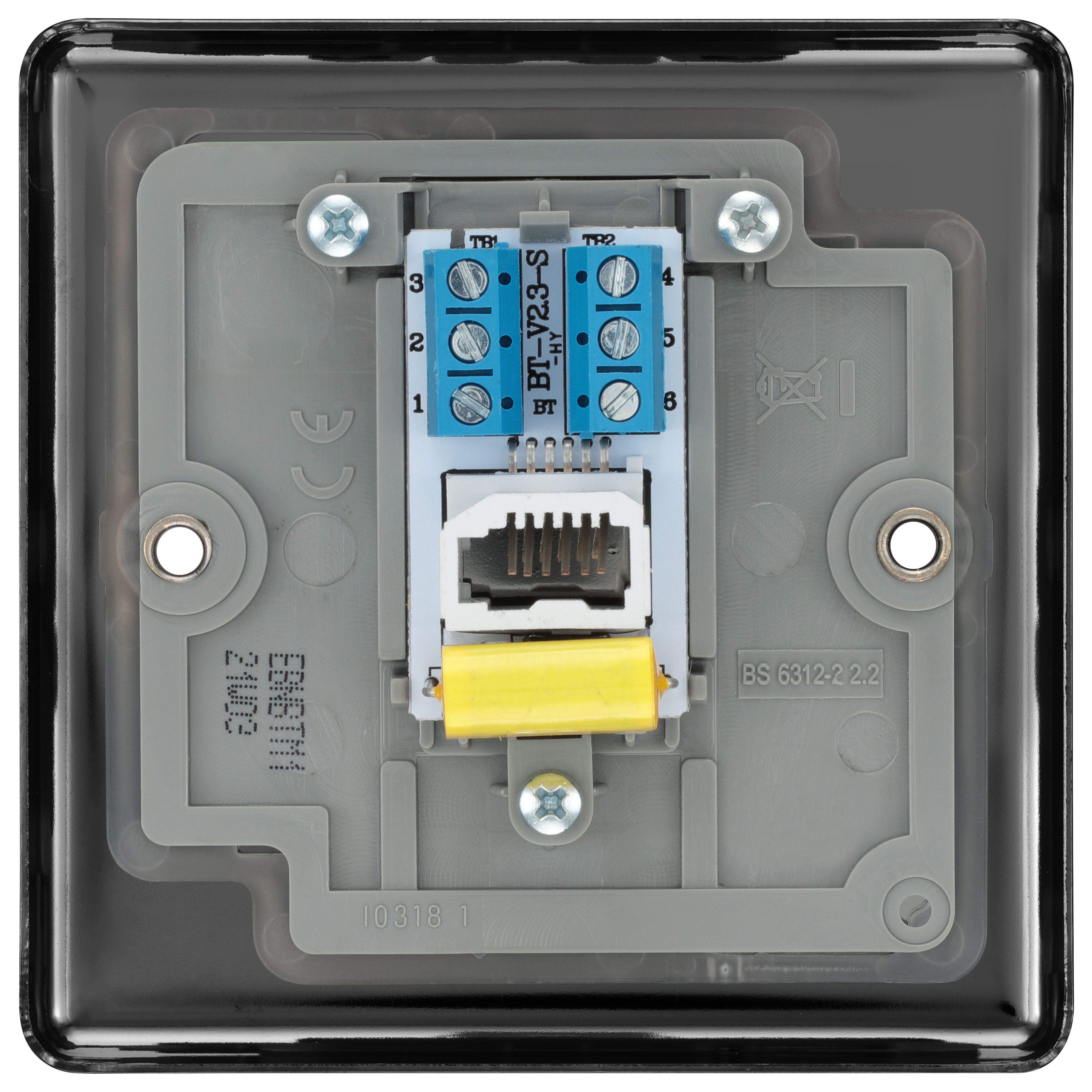 GoodHome Black Nickel 1 gang Master telephone socket