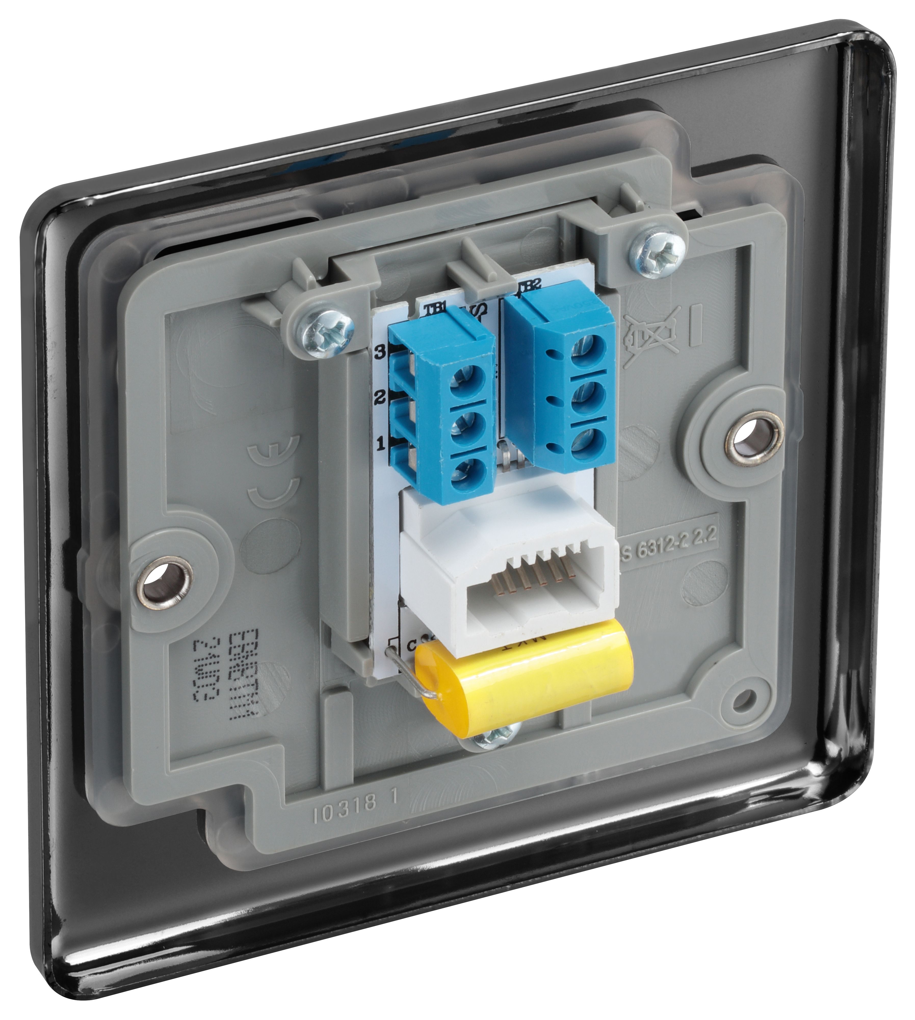 GoodHome Black Nickel 1 gang Master telephone socket