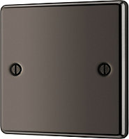 GoodHome Black Nickel 1 gang Single Raised rounded profile Blanking plate
