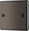 GoodHome Black Nickel 1 gang Single Raised rounded profile Blanking plate