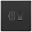 GoodHome Black Nickel 13A 2 way Flat profile Screwless Switched Fused connection unit
