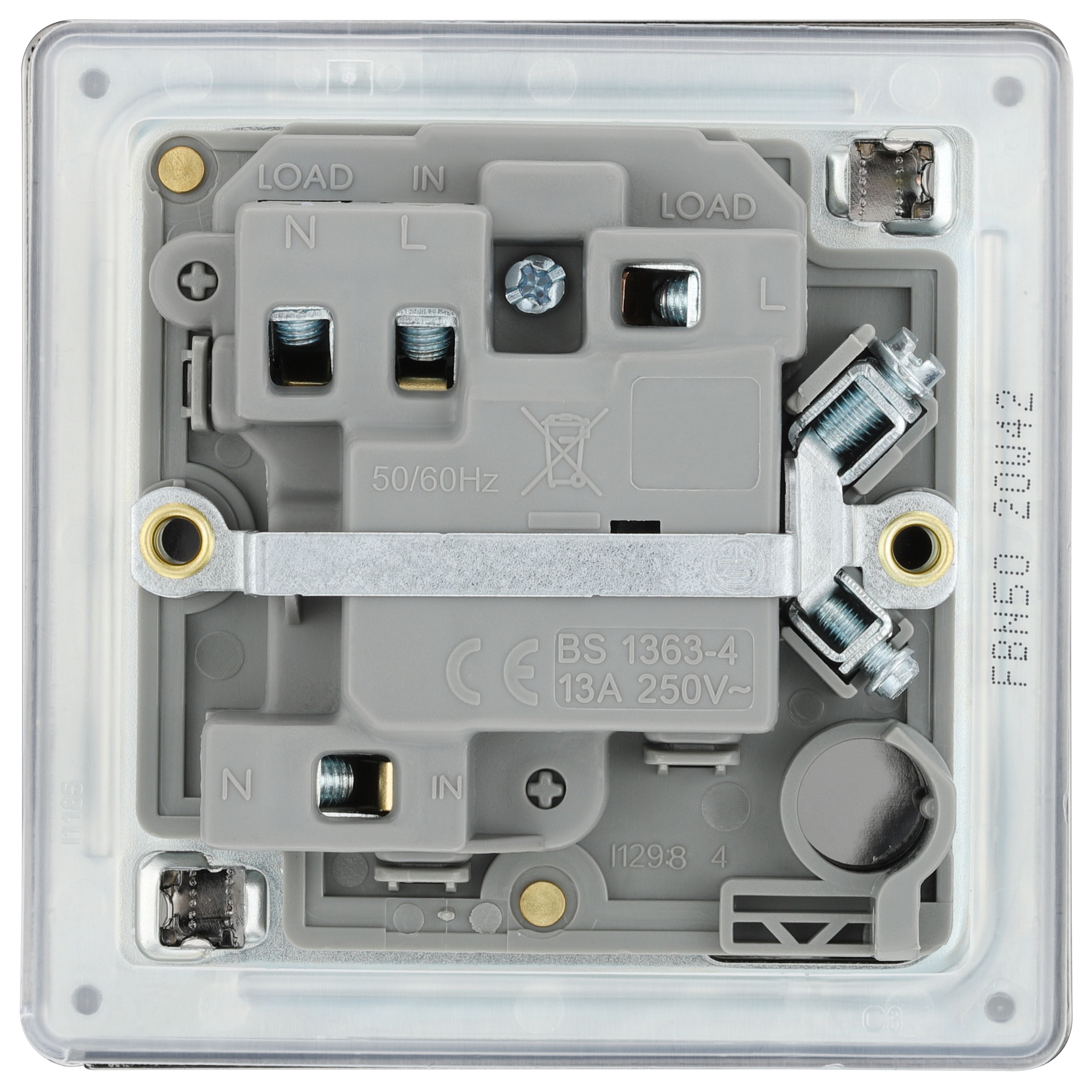 GoodHome Black Nickel 13A 2 way Flat profile Screwless Switched Fused connection unit