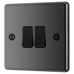 GoodHome Black Nickel 20A 2 way 2 gang Double light Switch