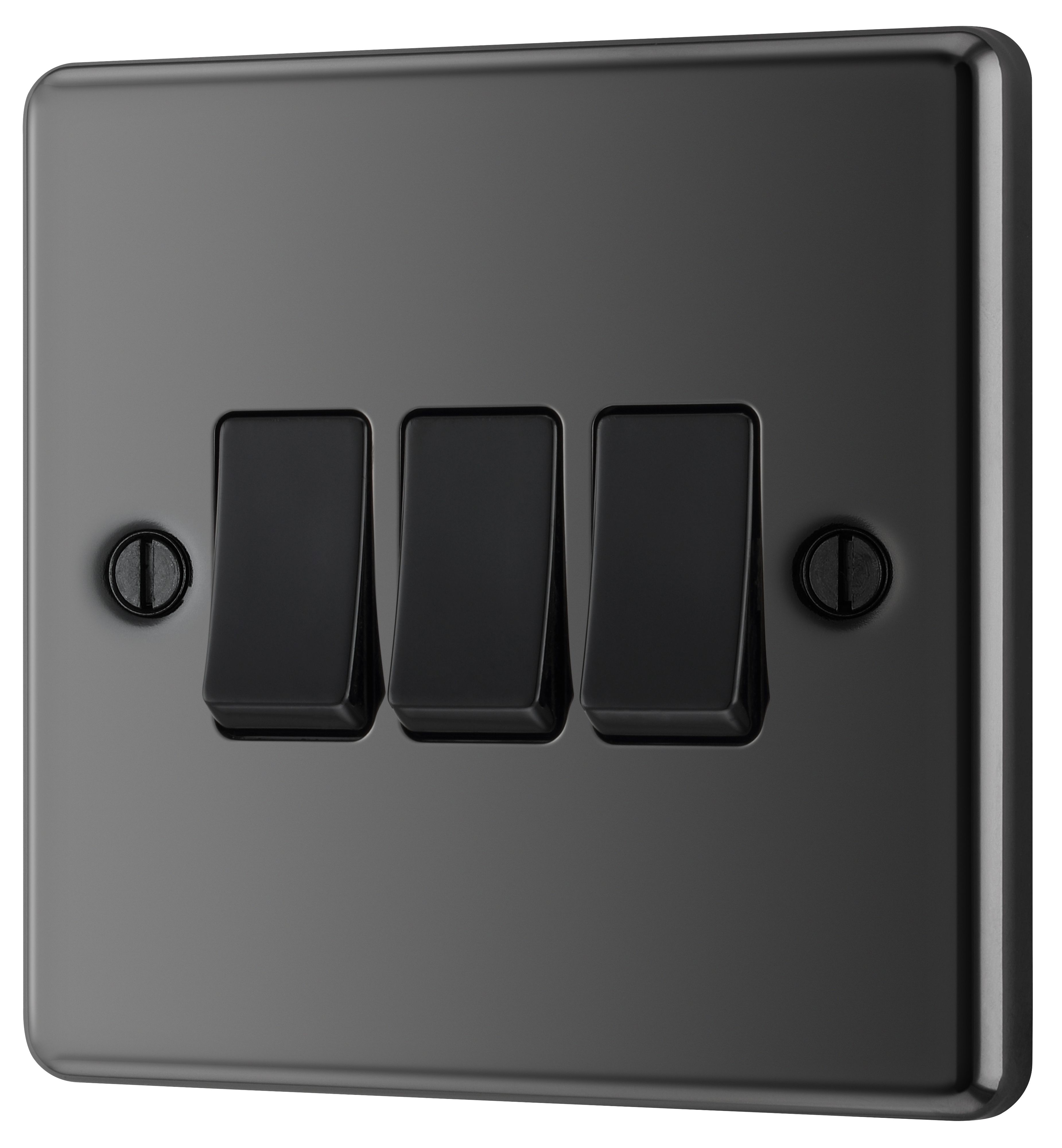 GoodHome Black Nickel 20A 2 way 3 gang Light Switch