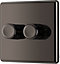 GoodHome Black Nickel profile Double 2 way 400W Dimmer switch