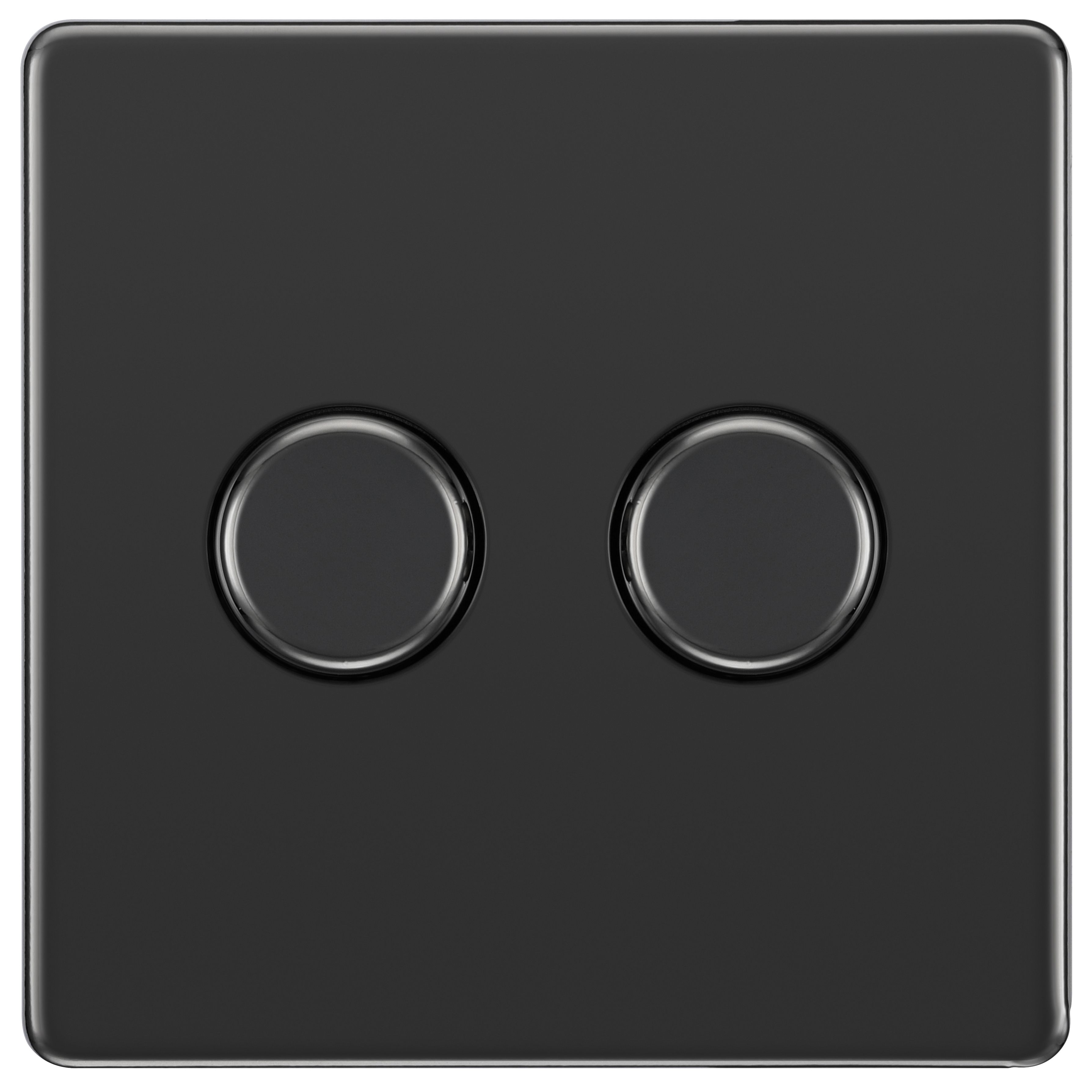 GoodHome Black Nickel profile Double 2 way 400W Screwless Dimmer switch