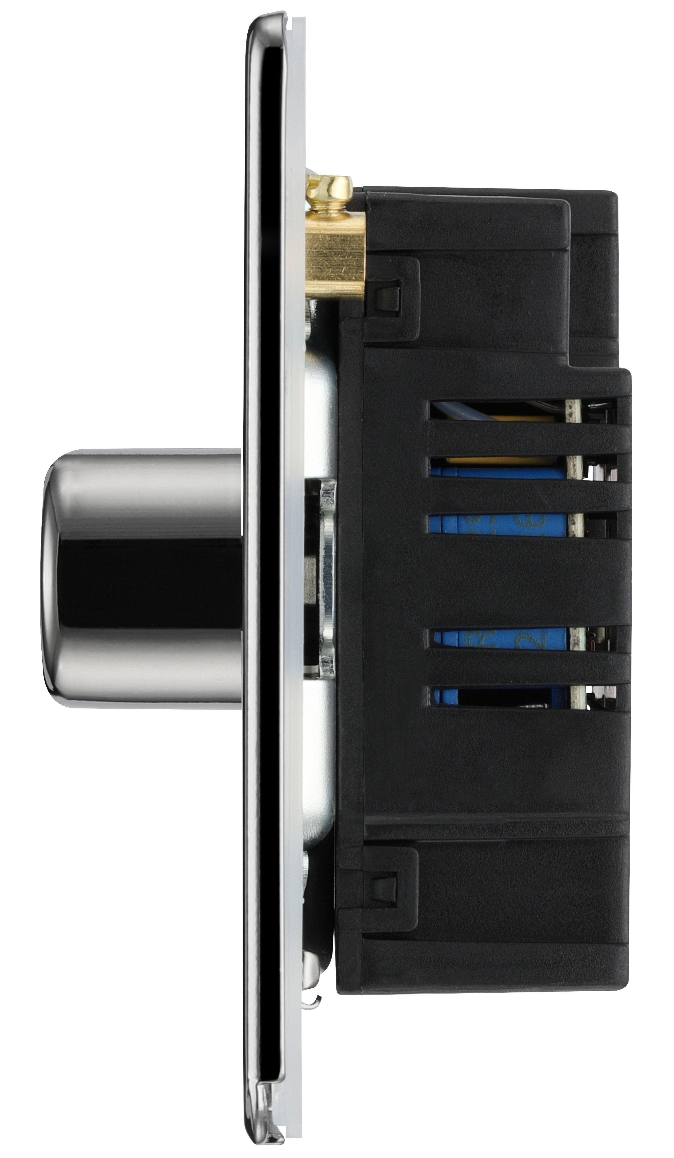 GoodHome Black Nickel profile Double 2 way 400W Screwless Dimmer switch