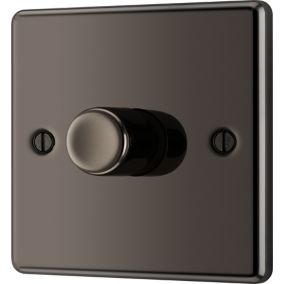 GoodHome Black Nickel Raised rounded profile Single 2 way 400W Dimmer switch