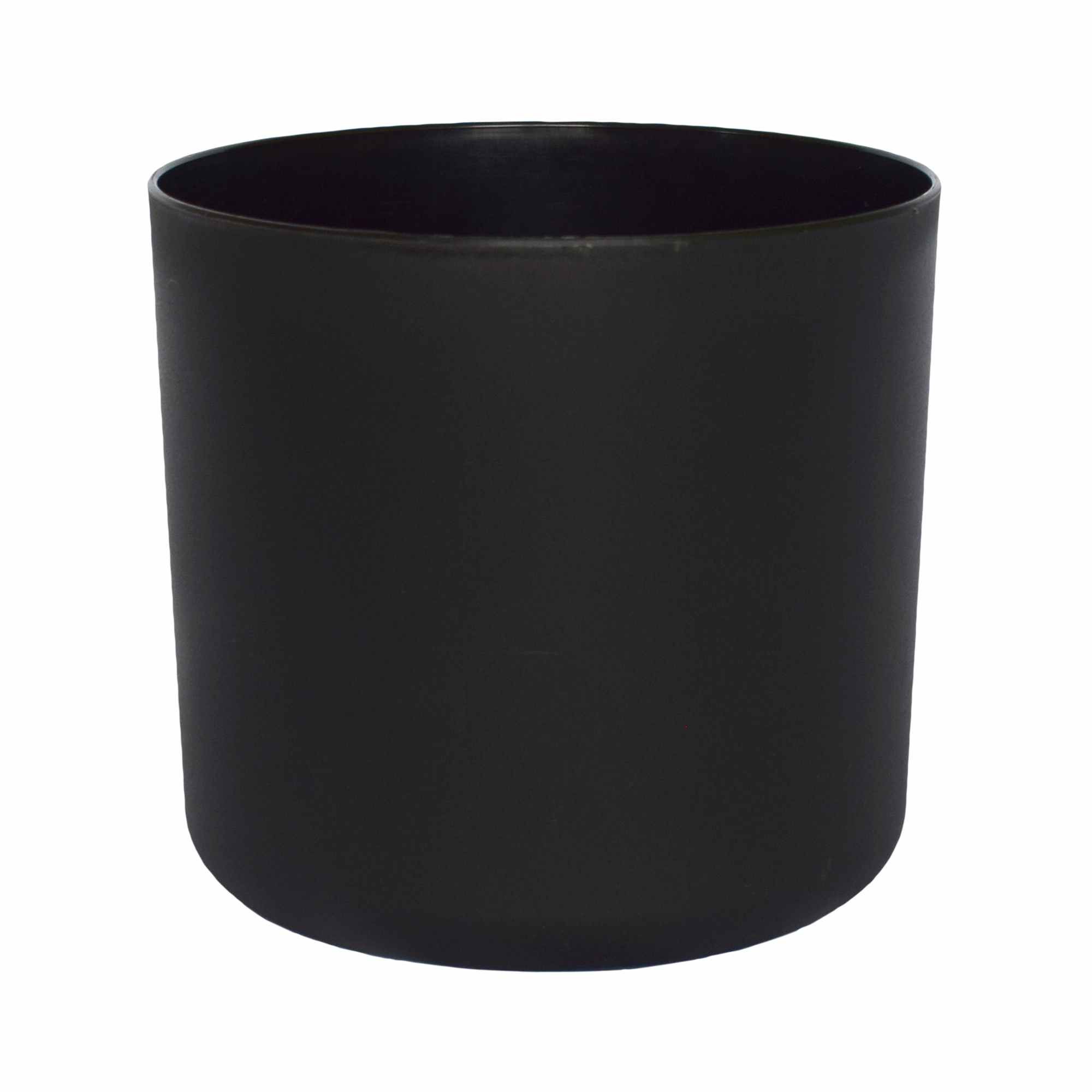 GoodHome Black Plastic Circular Plant pot (Dia) 13.5cm, (H)12cm, 1.59L