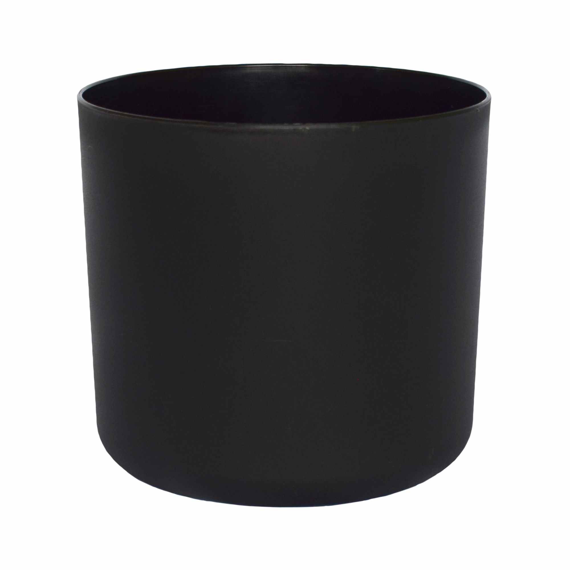 GoodHome Black Plastic Circular Plant pot (Dia)13.5cm