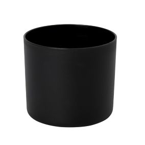 GoodHome Black Plastic Circular Plant pot (Dia)17.6cm