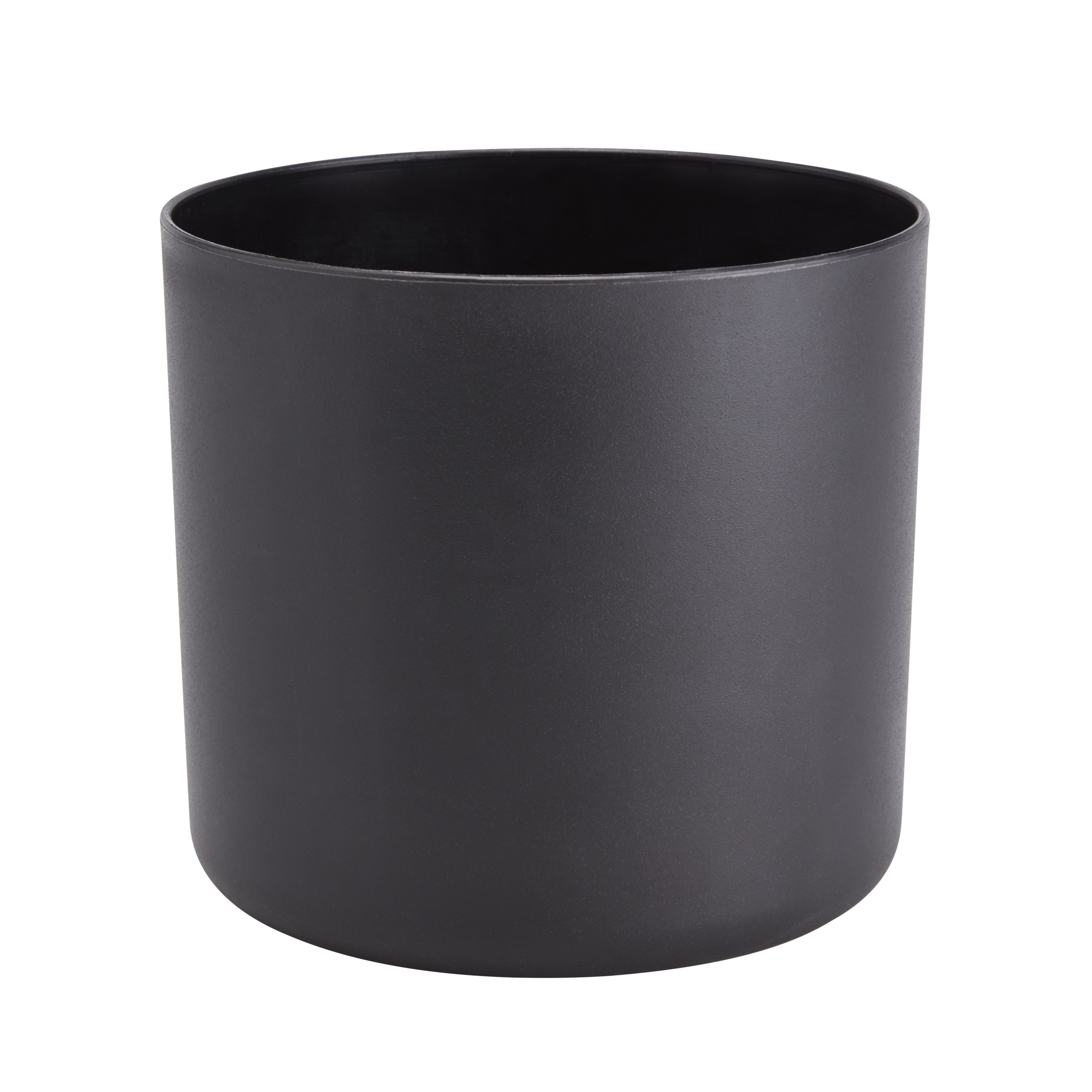 GoodHome Black Plastic Circular Plant pot (Dia) 20.7cm, (H)18cm, 5.65L