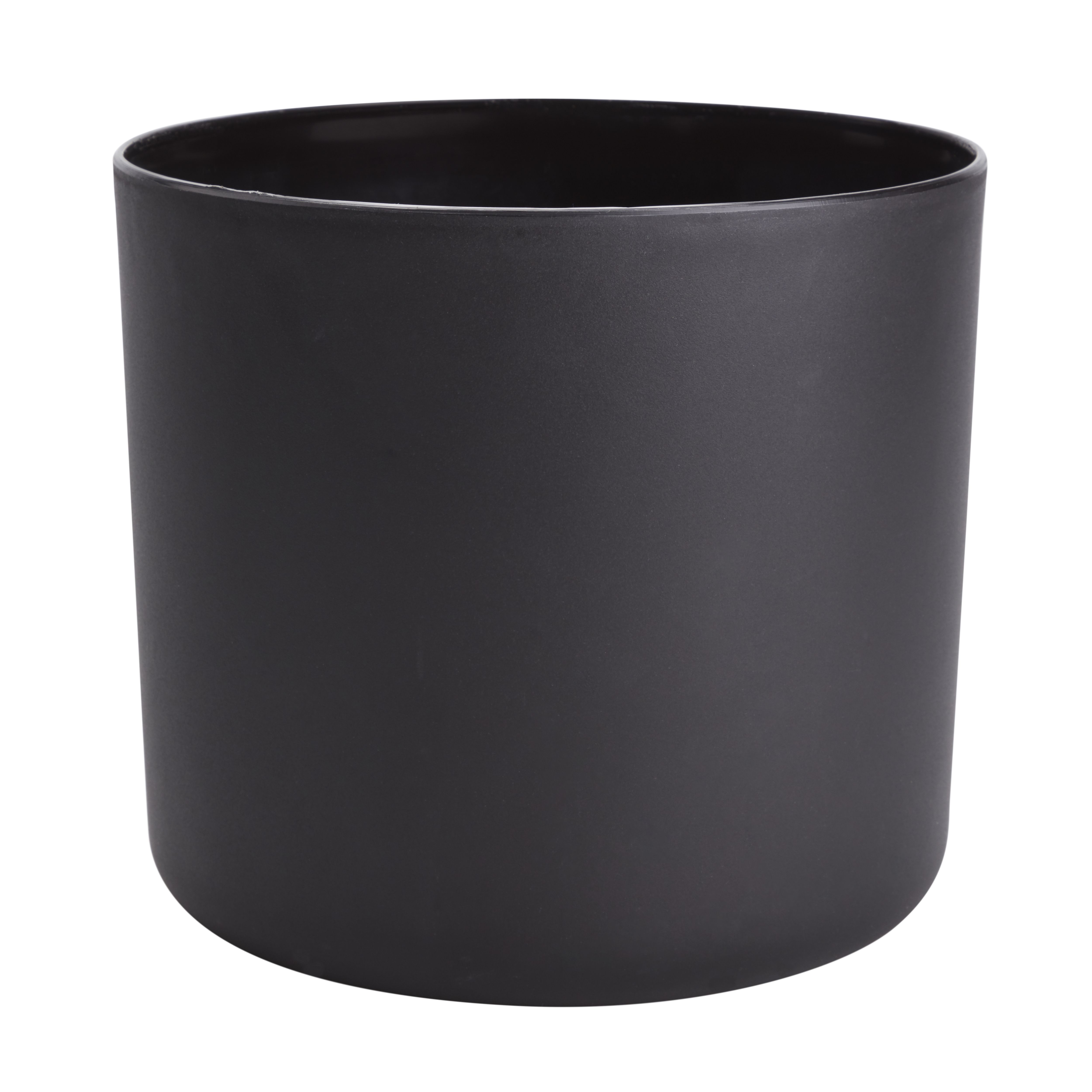 GoodHome Black Plastic Plain Round Plant pot (Dia) 25.1cm, (H)23cm, 11 ...