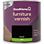 GoodHome Black Satin Multi-surface Furniture Wood varnish, 250ml